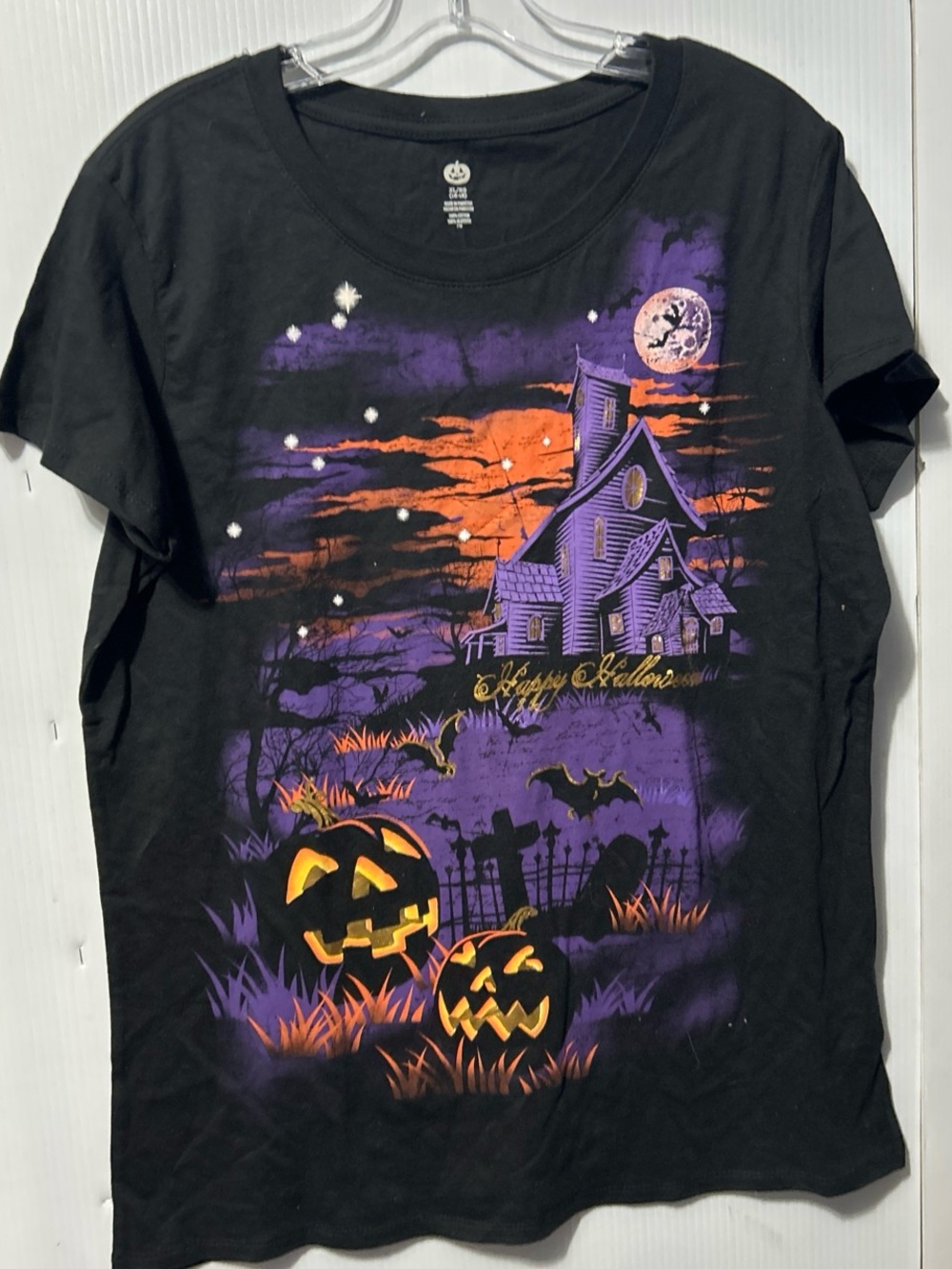 Halloween Graphic Tee by No Brand - Black & Purple